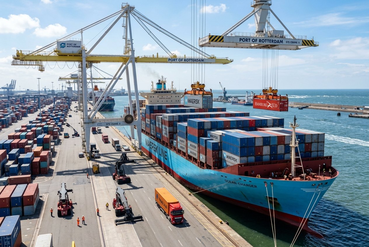 Cargo Ship at Terminal